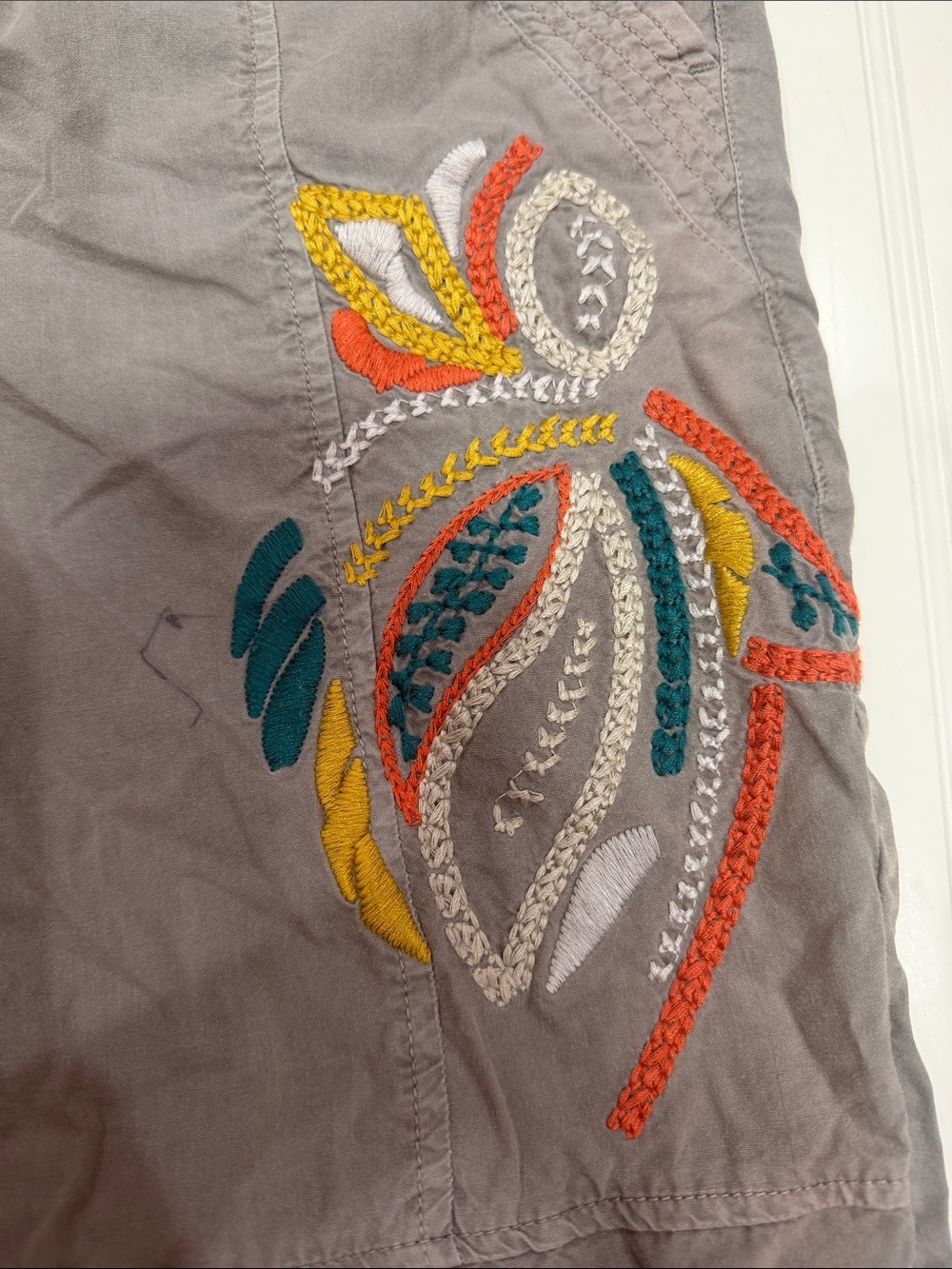 Anthropologie Embroidered Drawstring Jogger Pants Pockets Size Small - Picture 5 of 9